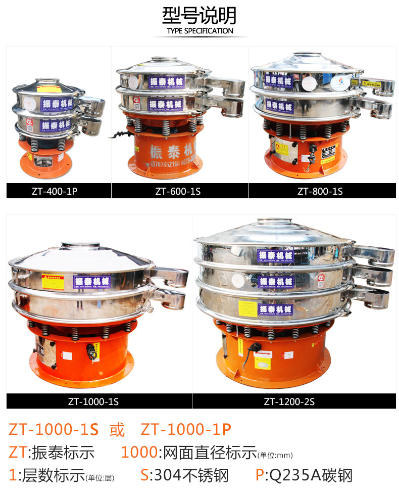 芒硝振動篩型號說明